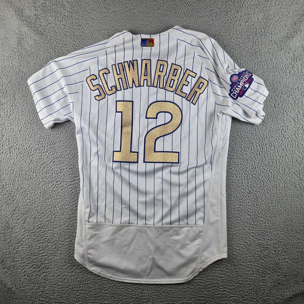 Chicago Cubs 2016 World Series Champions Gold Program Schwarber MLB Jersey 44